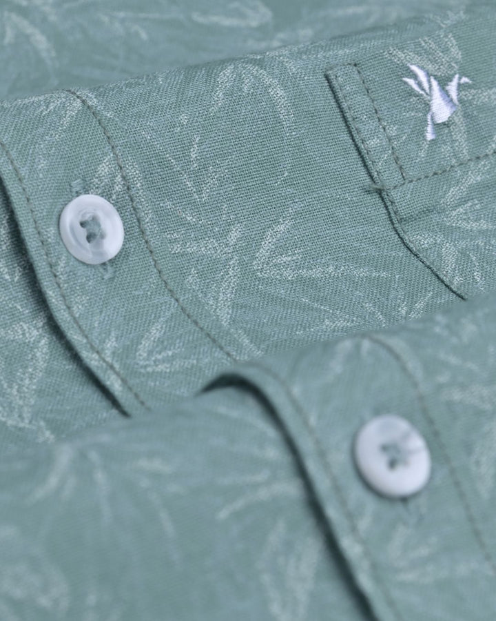 Sage Green Grass Print-Full-Stain Proof