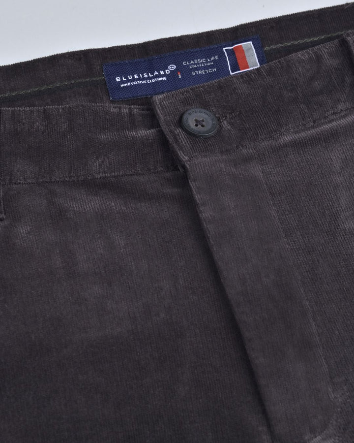 Dark Brown Mini Stripes - Corduroy Pant