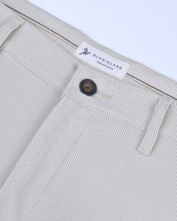 Cream Fine Stripe - Corduroy Pant