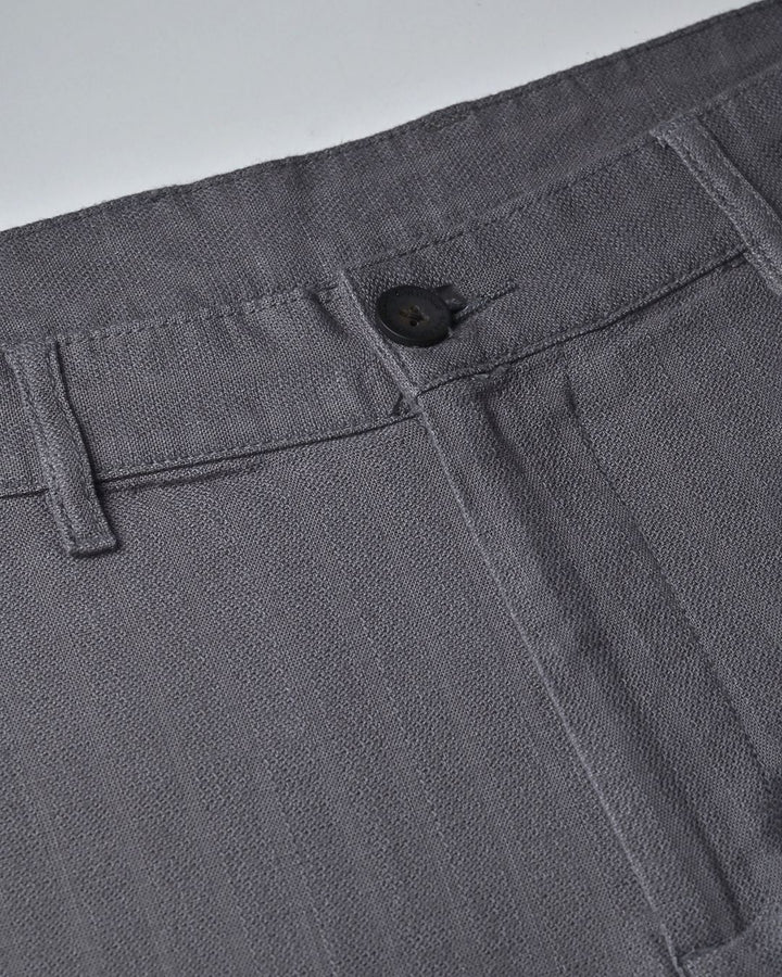 Grey Grain Stripes - 2 way stretch - COTTON LINEN PANT
