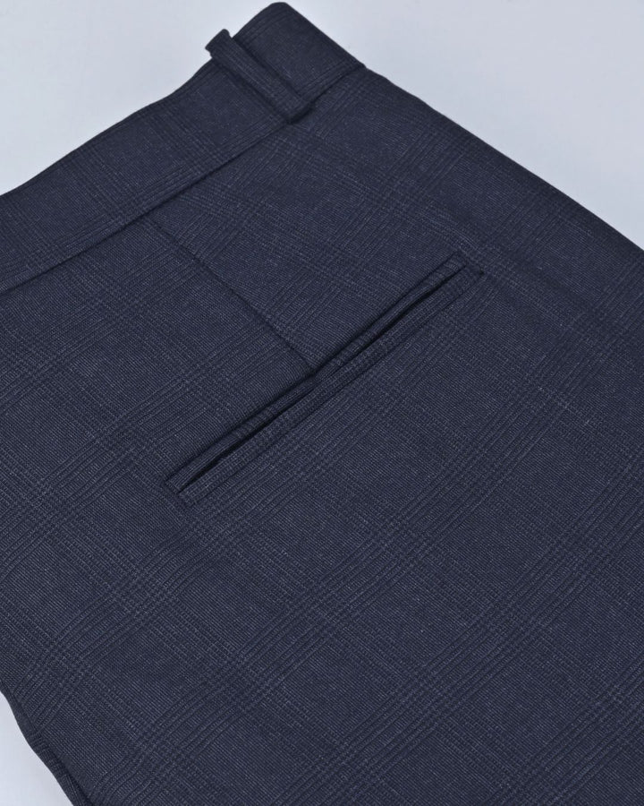 Slate Navy Cross Line Checked - Wrinkle free Formal Pant