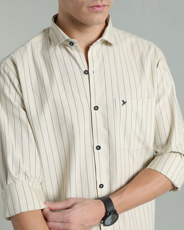 Cream Vertical Stripes -Full-Stain Proof