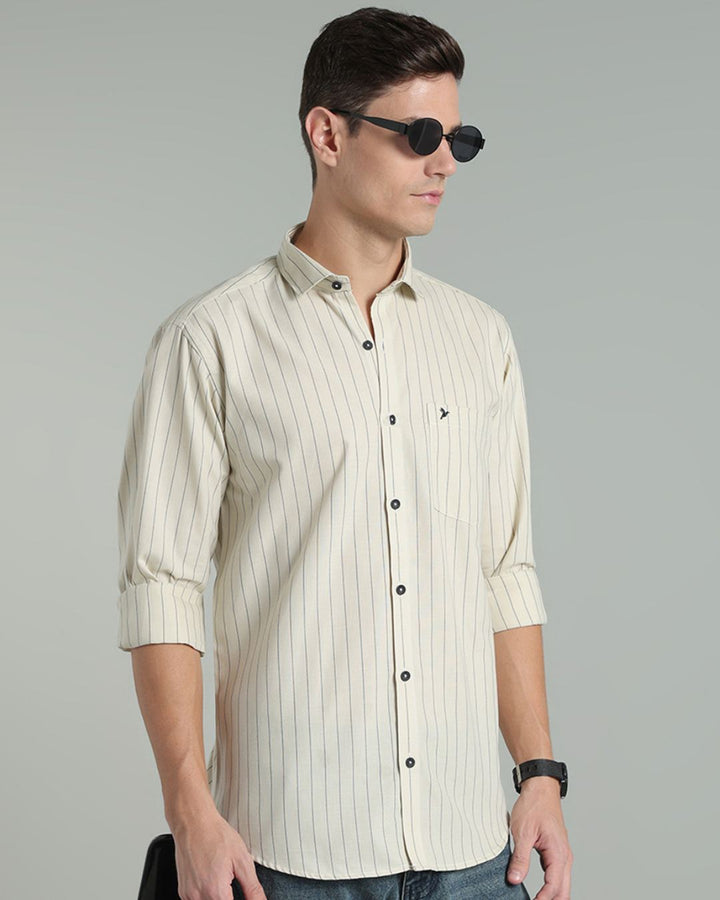 Cream Vertical Stripes -Full-Stain Proof