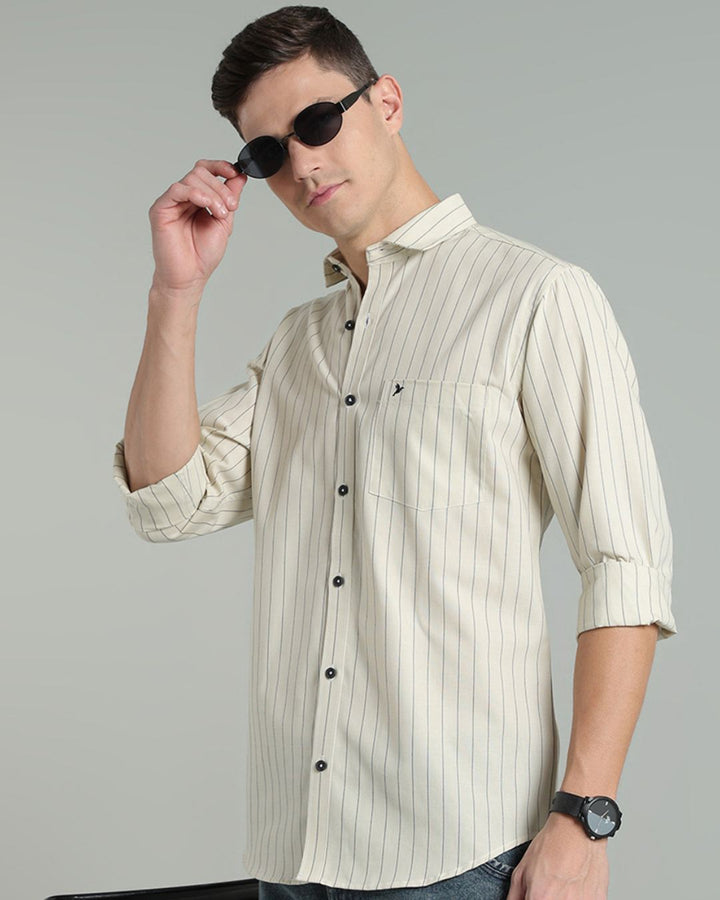 Cream Vertical Stripes -Full-Stain Proof