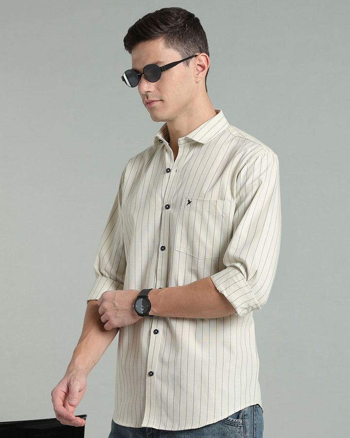 Cream Vertical Stripes -Full-Stain Proof