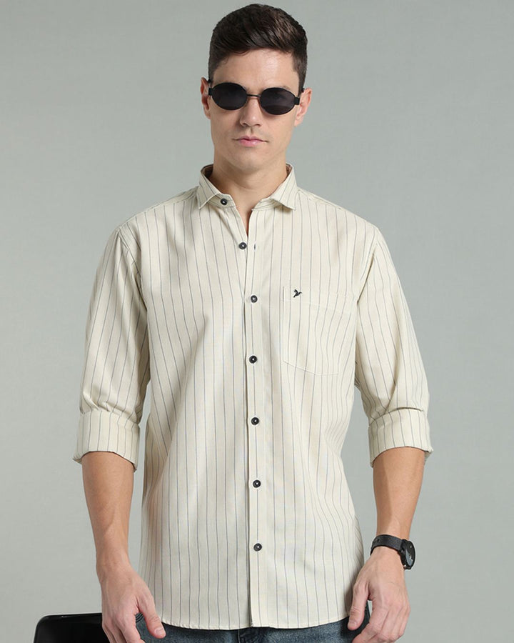 Cream Vertical Stripes -Full-Stain Proof