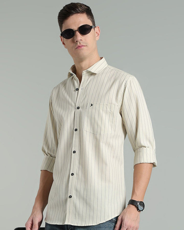 Cream Vertical Stripes -Full-Stain Proof