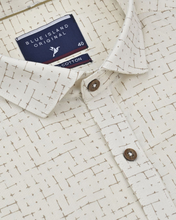 Cream Maze Print -Full-Stain Proof