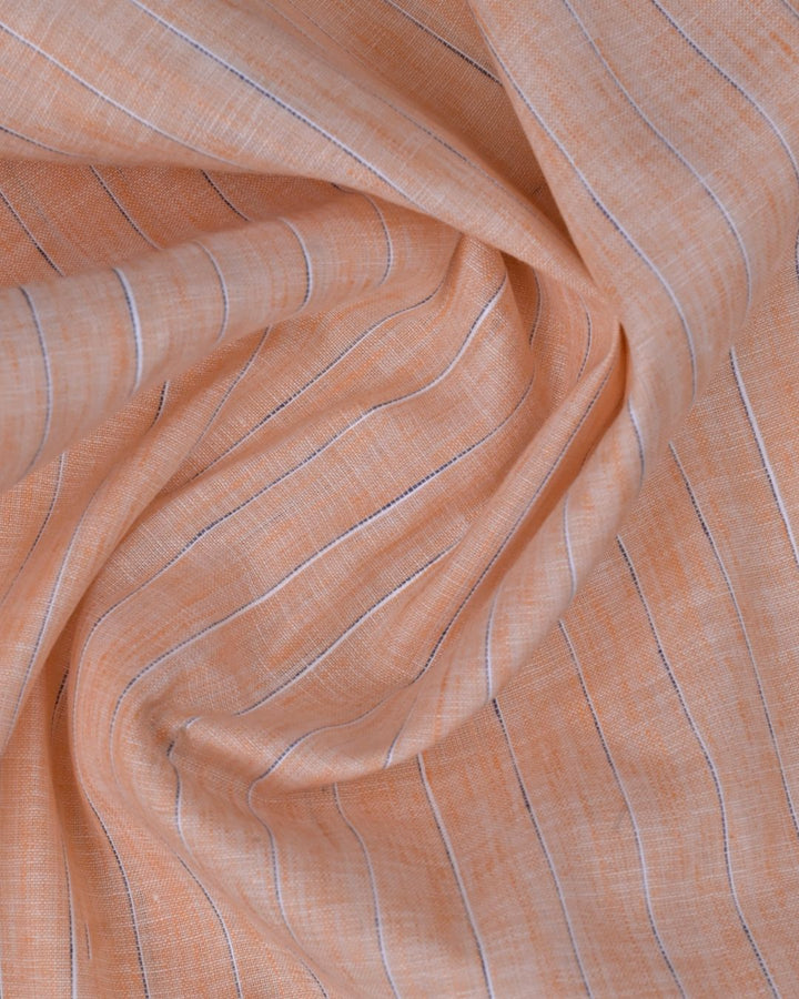 Soft Orange Large Stripes -Full-Bamboo Linen