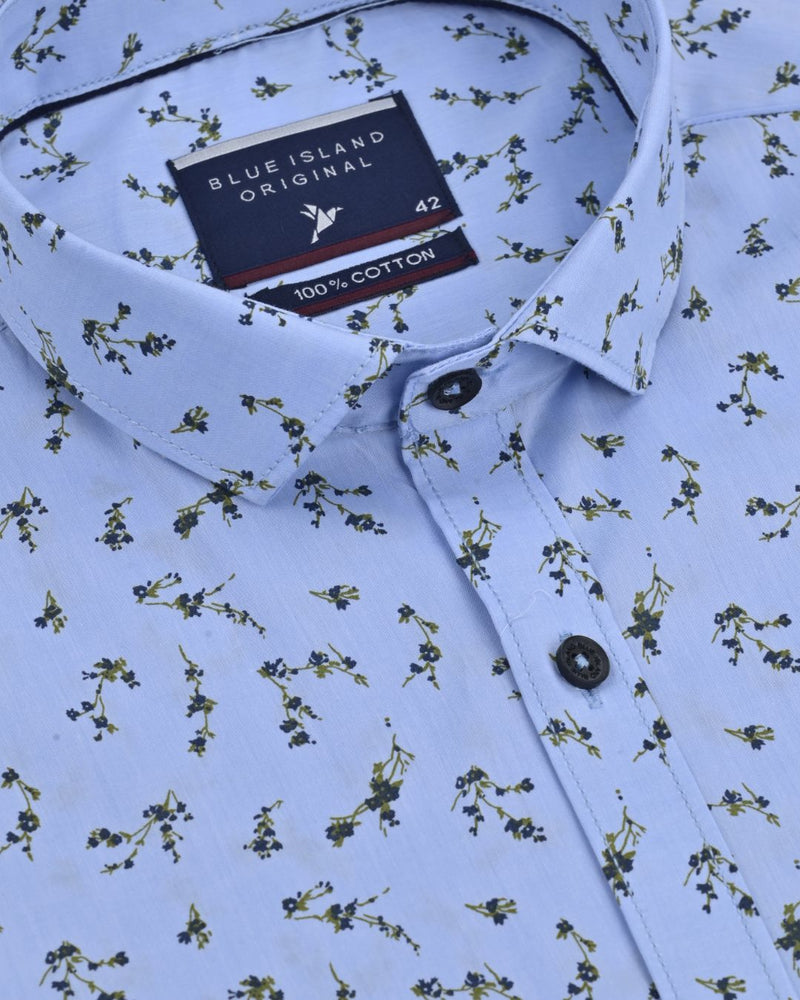 Sky Blue Vine Print -Full-Stain Proof