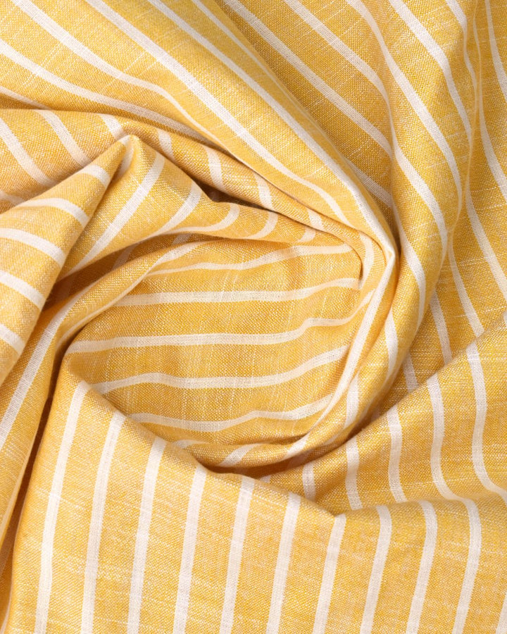 Mustard Yellow Stripes -Full-Bamboo Linen