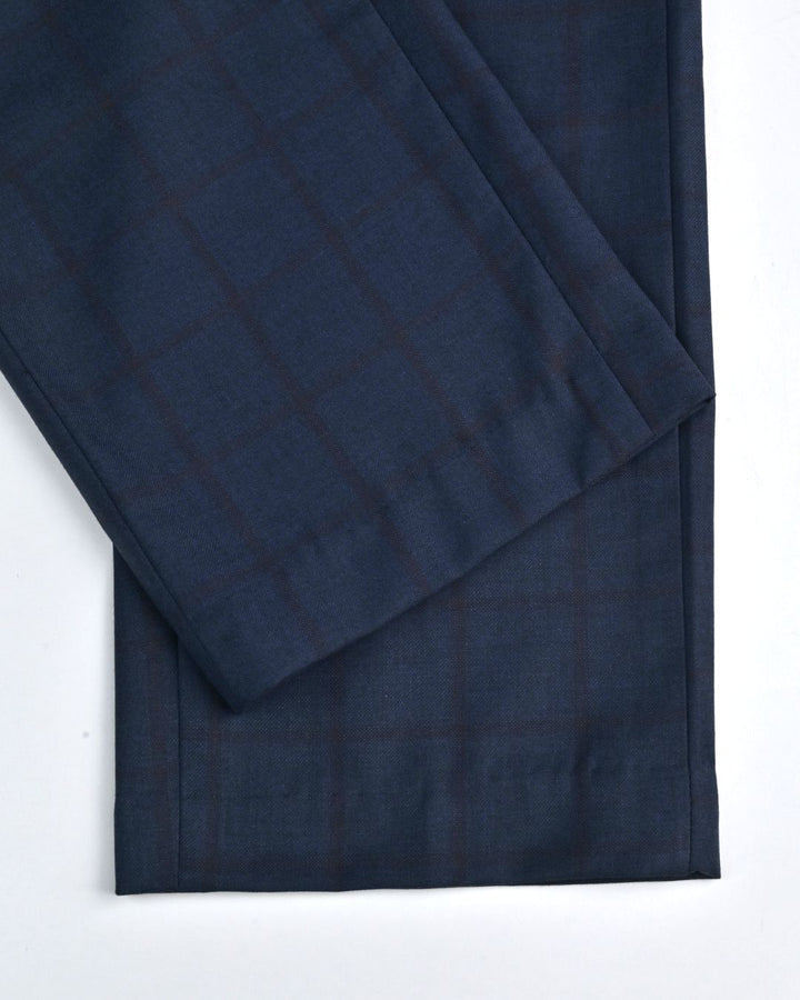 Navy Bold Checks - Wrinkle free Formal Pant