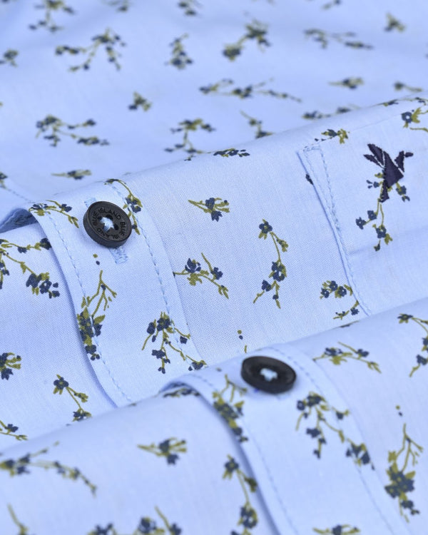 Sky Blue Vine Print -Full-Stain Proof