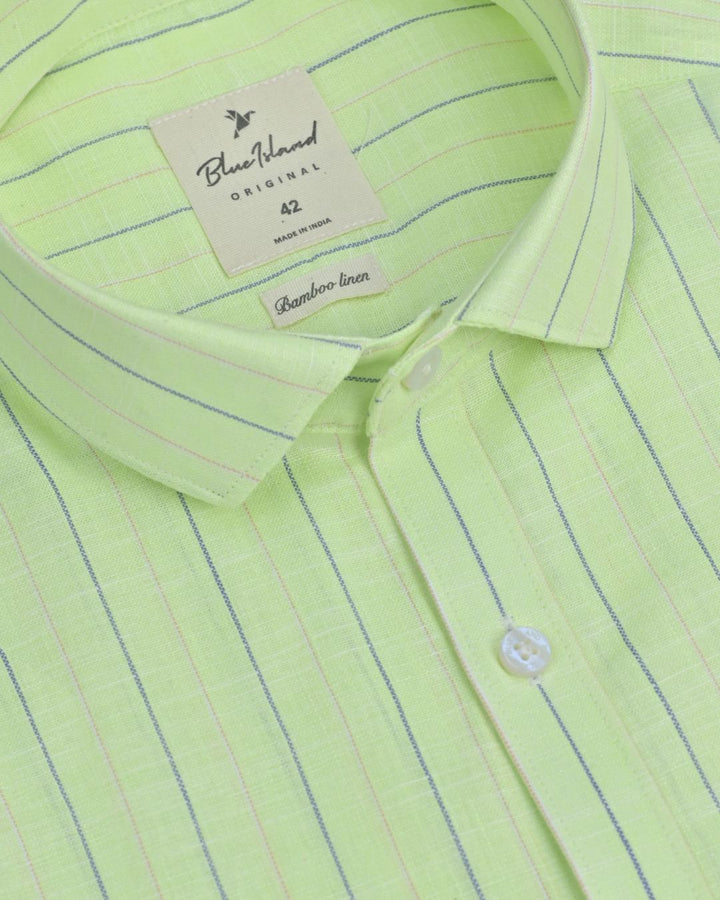 Radium Double Colour Line Stripes -Full-Bamboo Linen