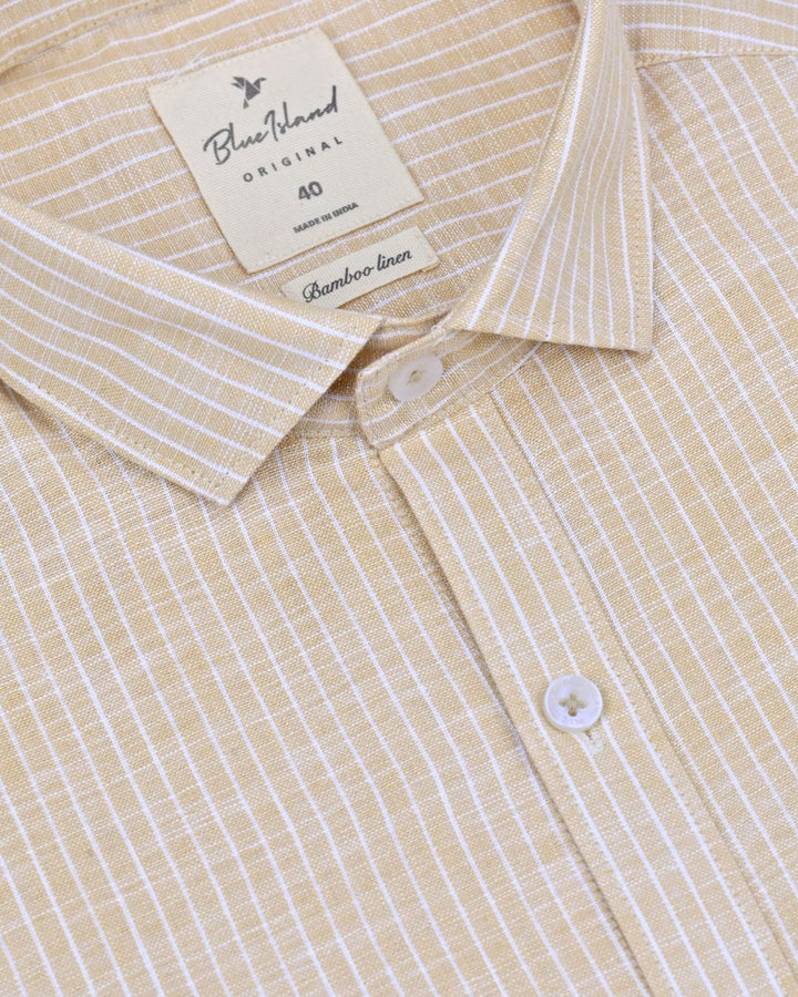 Orange & White Stripes -Full-Bamboo Linen