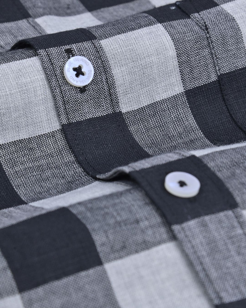 Black & Grey Box Checks-Full-Bamboo Linen
