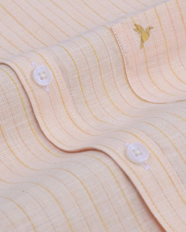 Fiery Orange Stripes -Full-Bamboo Linen