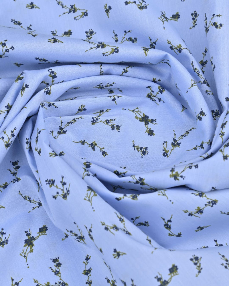 Sky Blue Vine Print -Full-Stain Proof