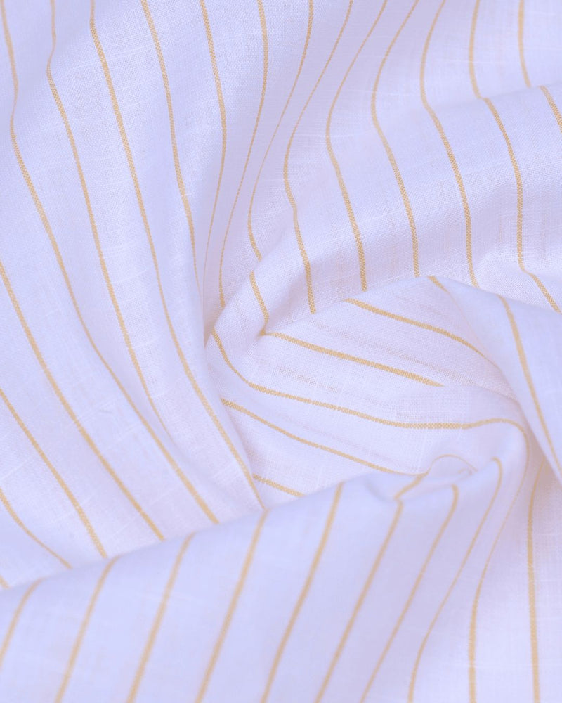 Golden White Stripes -Full-Bamboo Linen