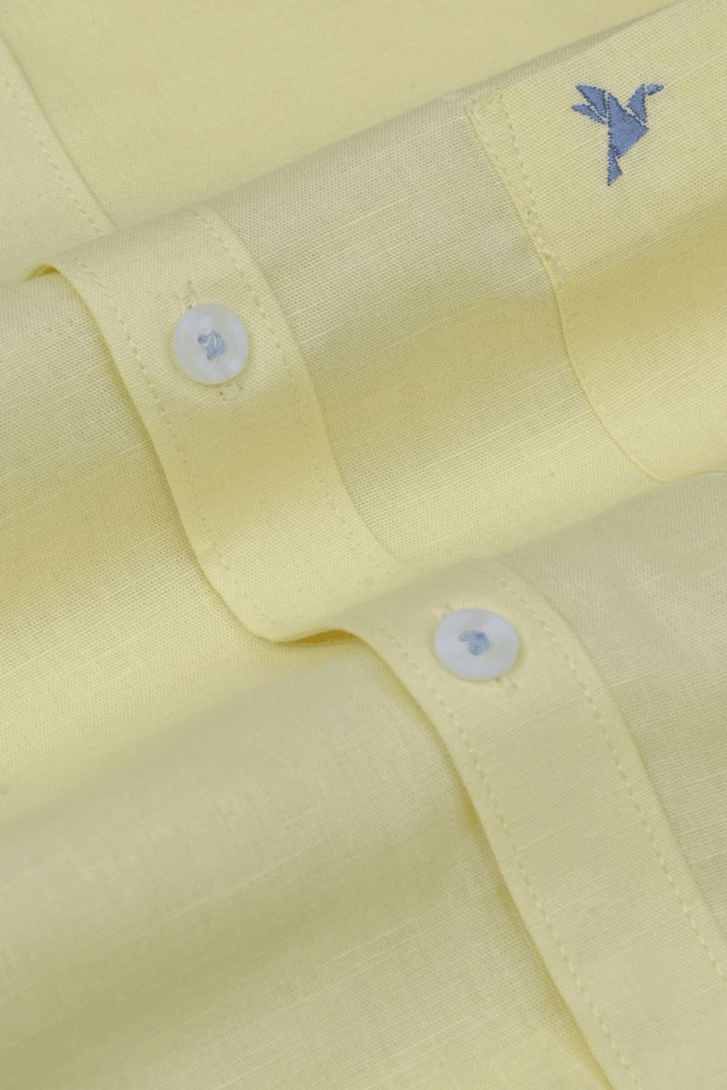 Lemon Yellow Cotton Linen - Full-Stain Proof