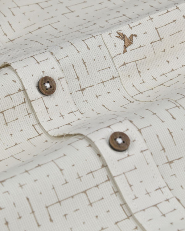 Cream Maze Print -Full-Stain Proof