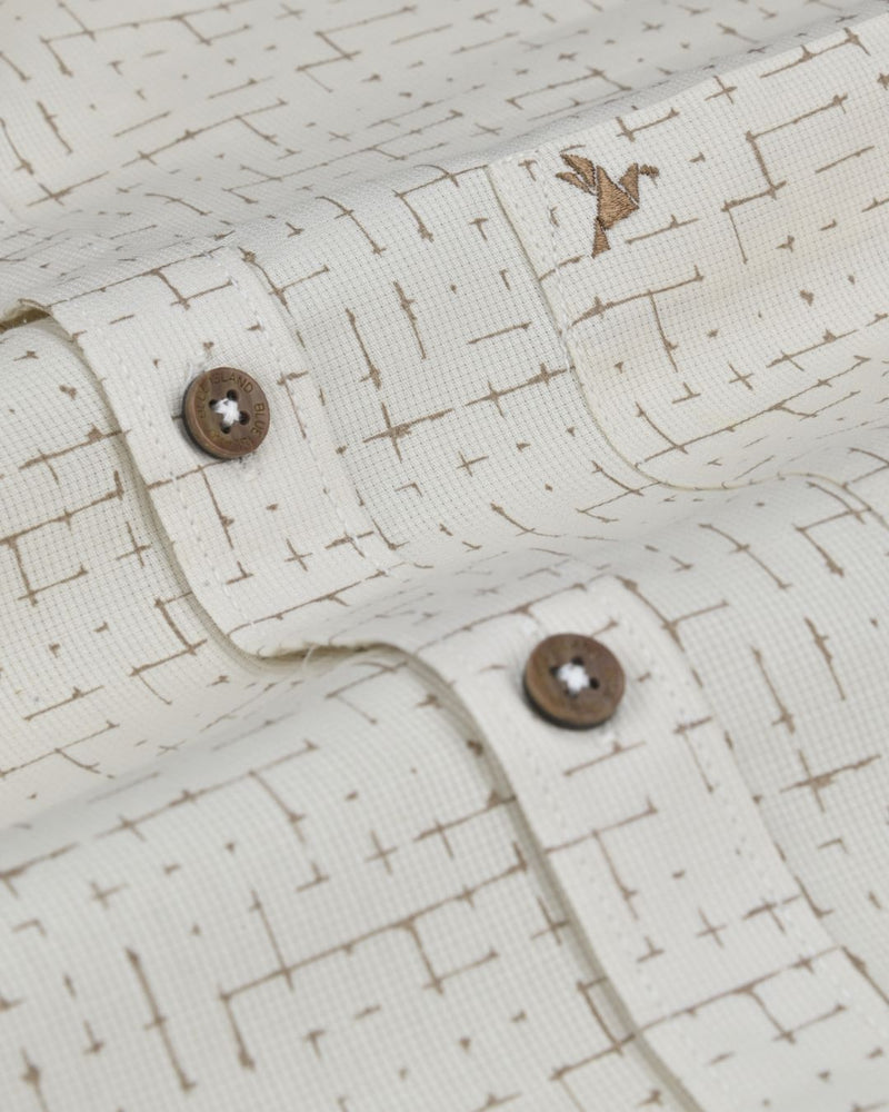 Cream Maze Print -Full-Stain Proof