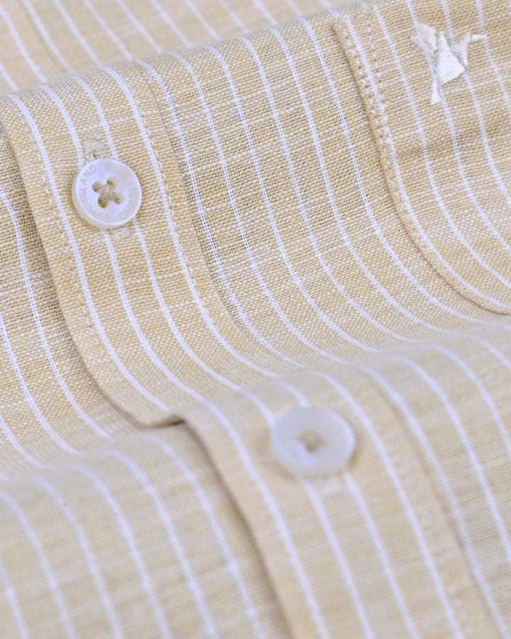 Orange & White Stripes -Full-Bamboo Linen