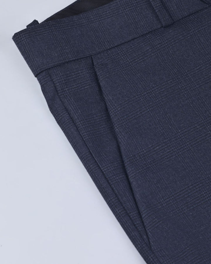 Slate Navy Cross Line Checked - Wrinkle free Formal Pant