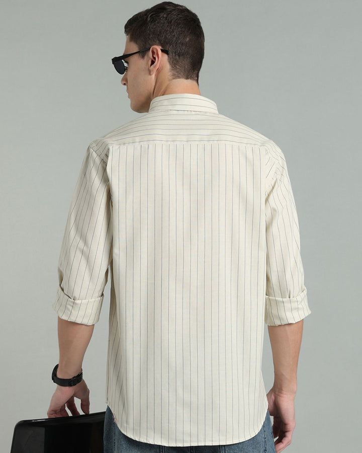 Cream Vertical Stripes -Full-Stain Proof