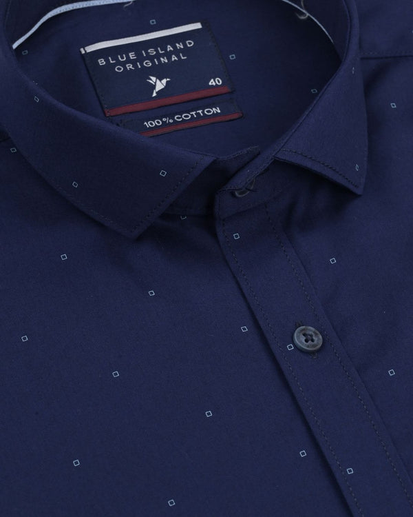 Navy Pixel Print -Full-Stain Proof