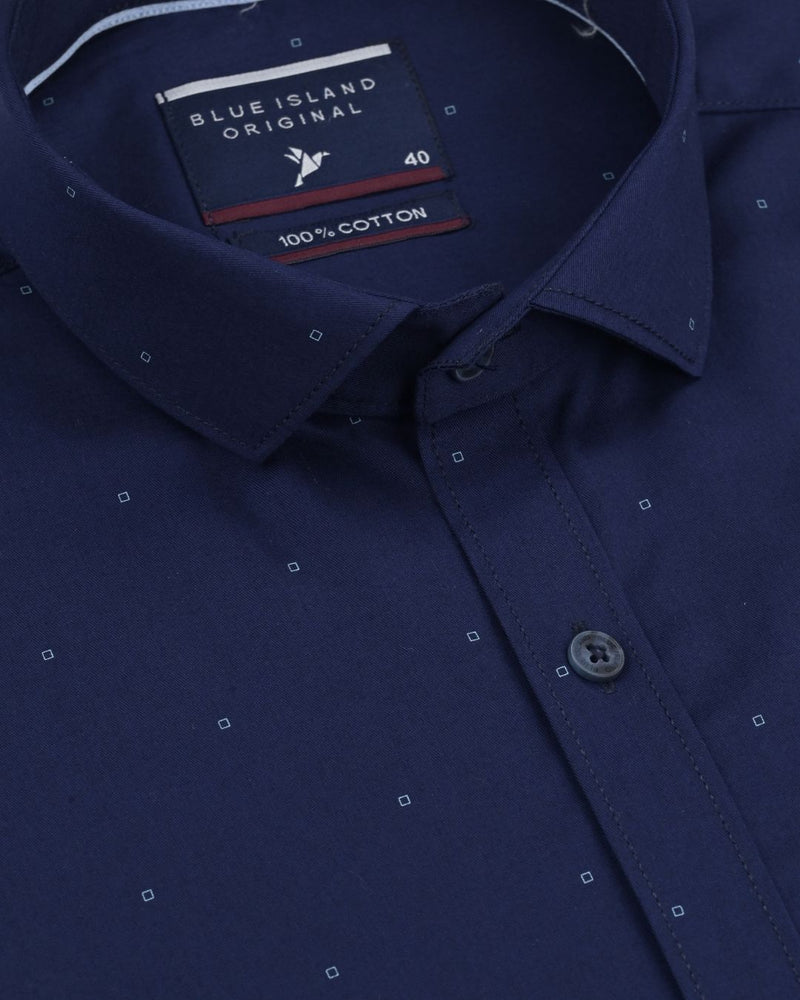 Navy Pixel Print -Full-Stain Proof