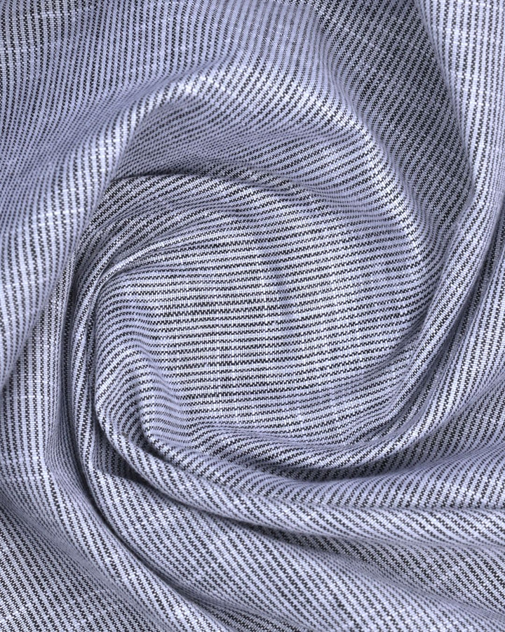 Black Grid Stripes -Full-Bamboo Linen