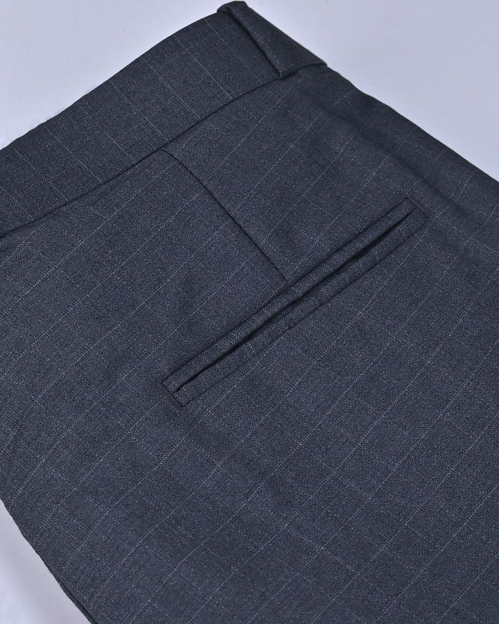 Dark Grey Box Checks - Wrinkle free Formal Pant