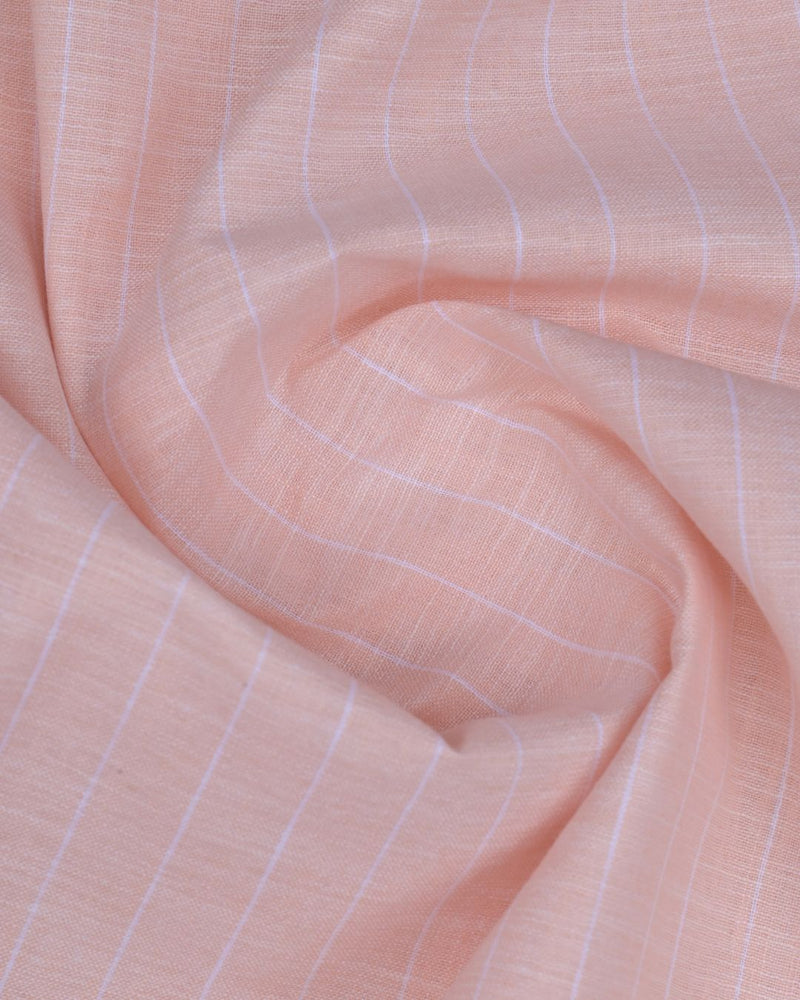 Pastel Orange Stripes -Full-Bamboo Linen