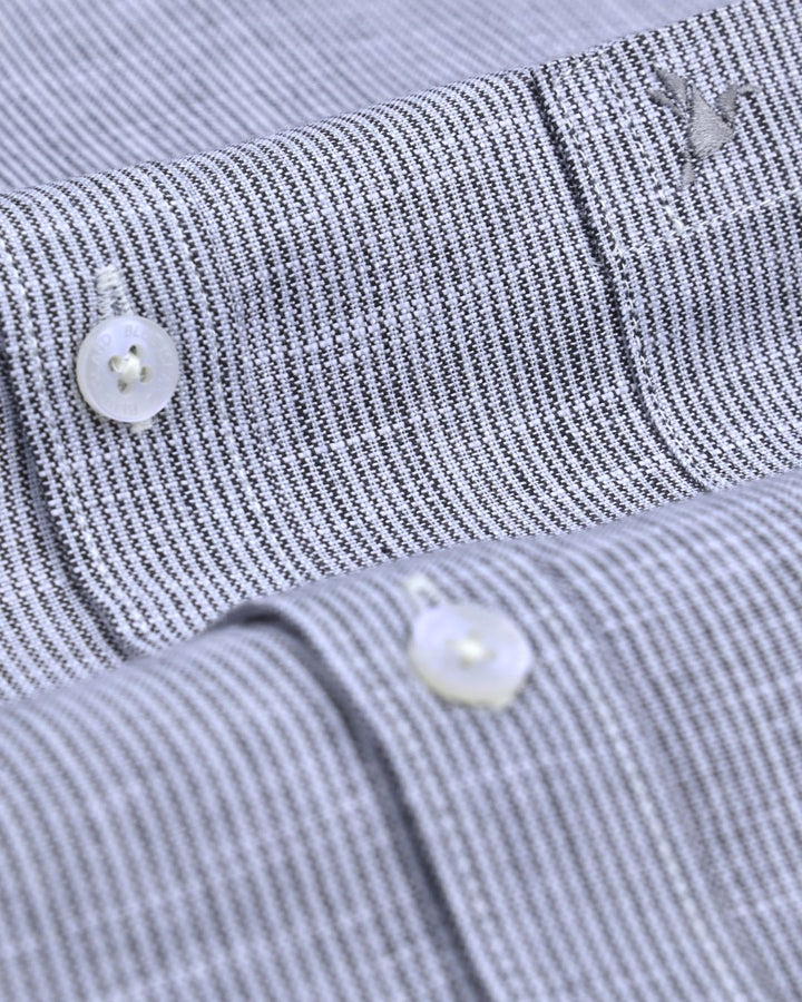 Black Grid Stripes -Full-Bamboo Linen