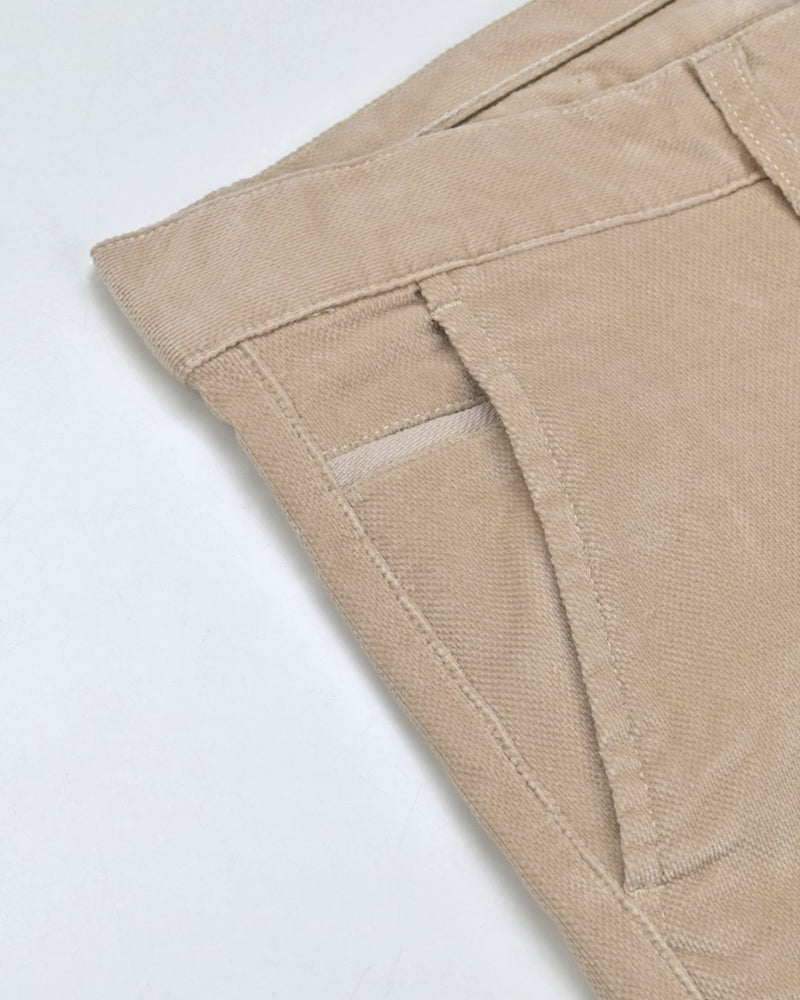 Cream Sketchy Printed - Corduroy Pant