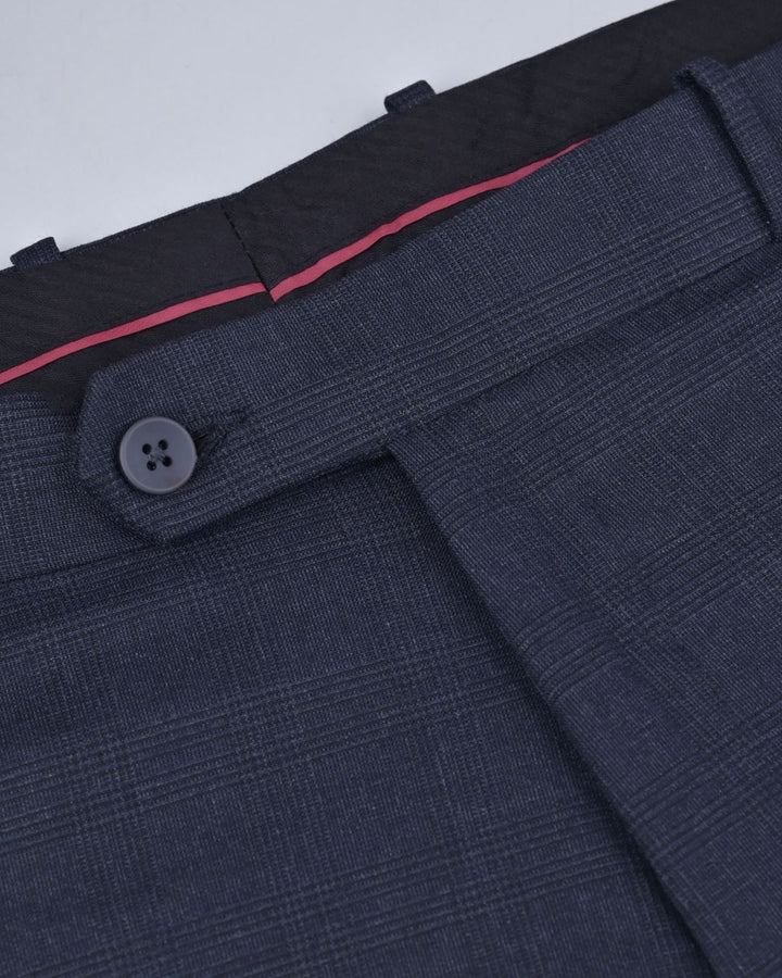 Slate Navy Cross Line Checked - Wrinkle free Formal Pant