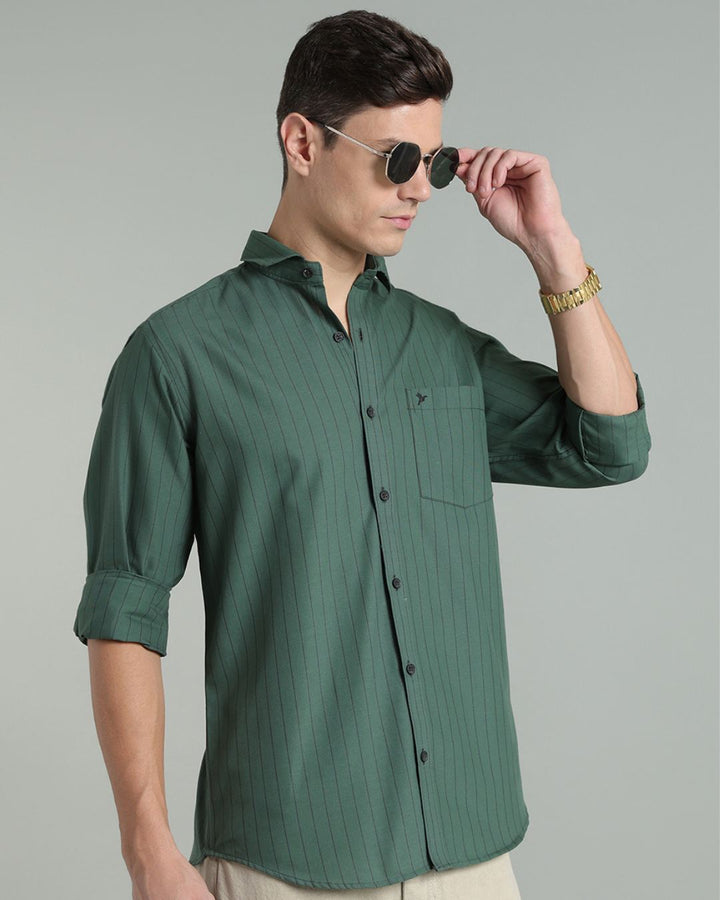 Army Green Vertical Stripes -Full-Stain Proof