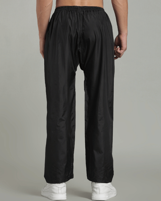 Black with Cream Border - Rain Jacket with Pant & Mobile Pouch