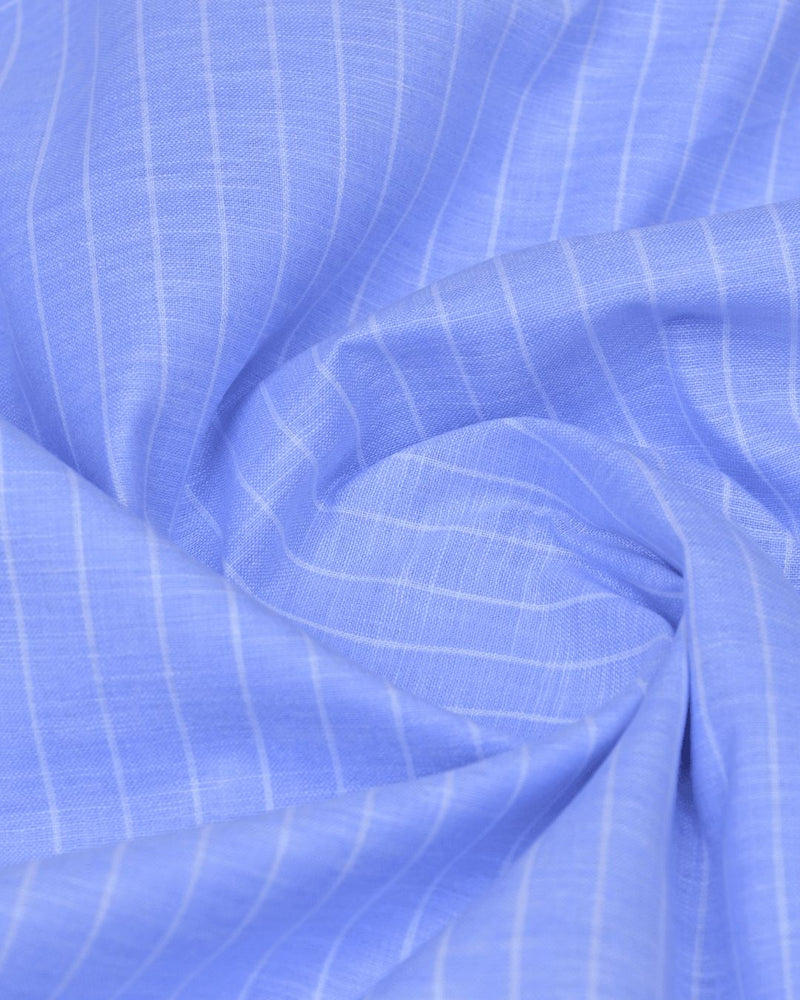 Ice Blue Stripes -Full-Bamboo Linen