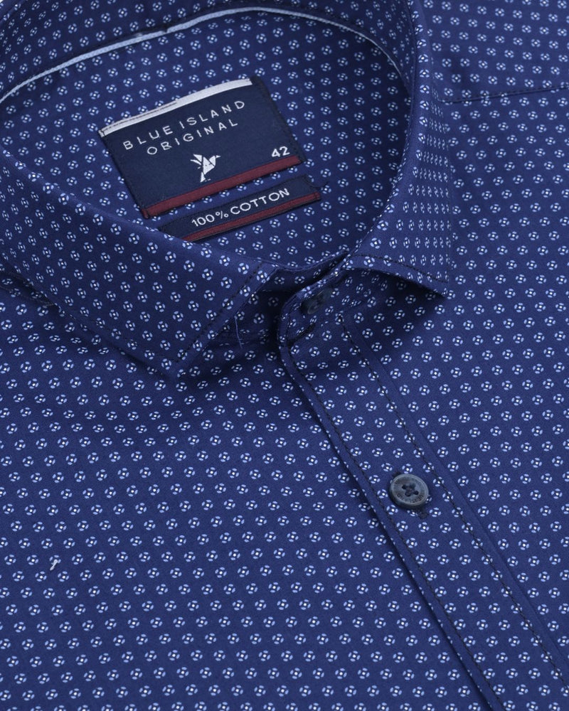 Navy Icon Print -Full-Stain Proof