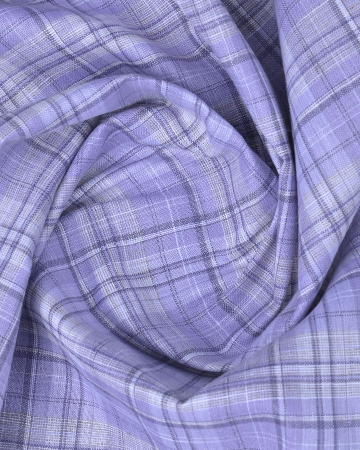 Mild Lavender & White Checks -Full-Bamboo Linen