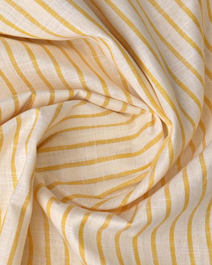 Ivory Cream Stripes -Full-Bamboo Linen