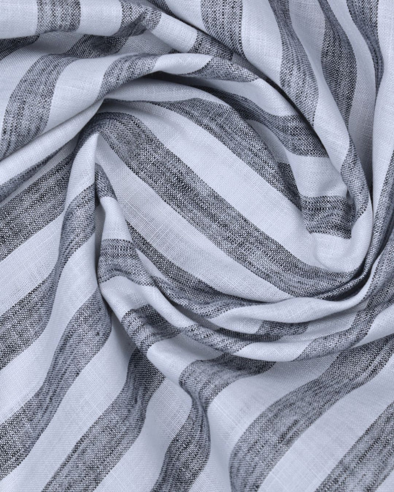 Black Broad Stripes -Full-Bamboo Linen