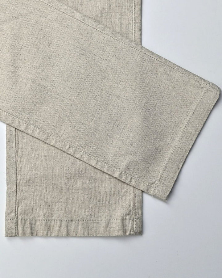 White Grid - 2 way stretch - COTTON LINEN PANT