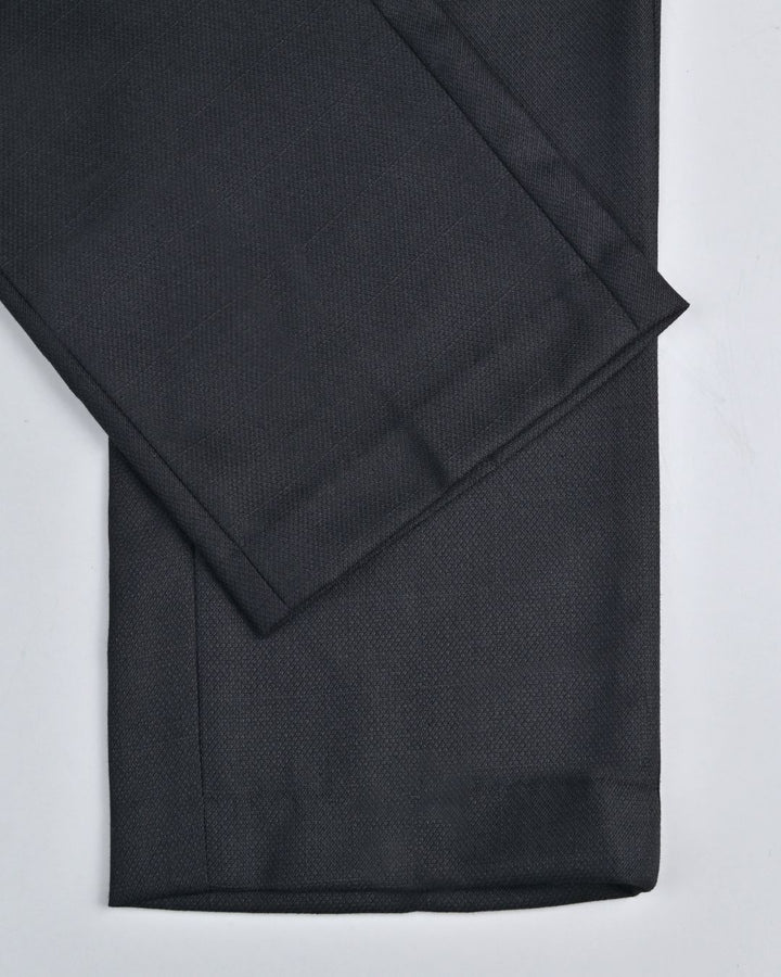 Charcoal Black Mesh Checks - Wrinkle free Formal Pant
