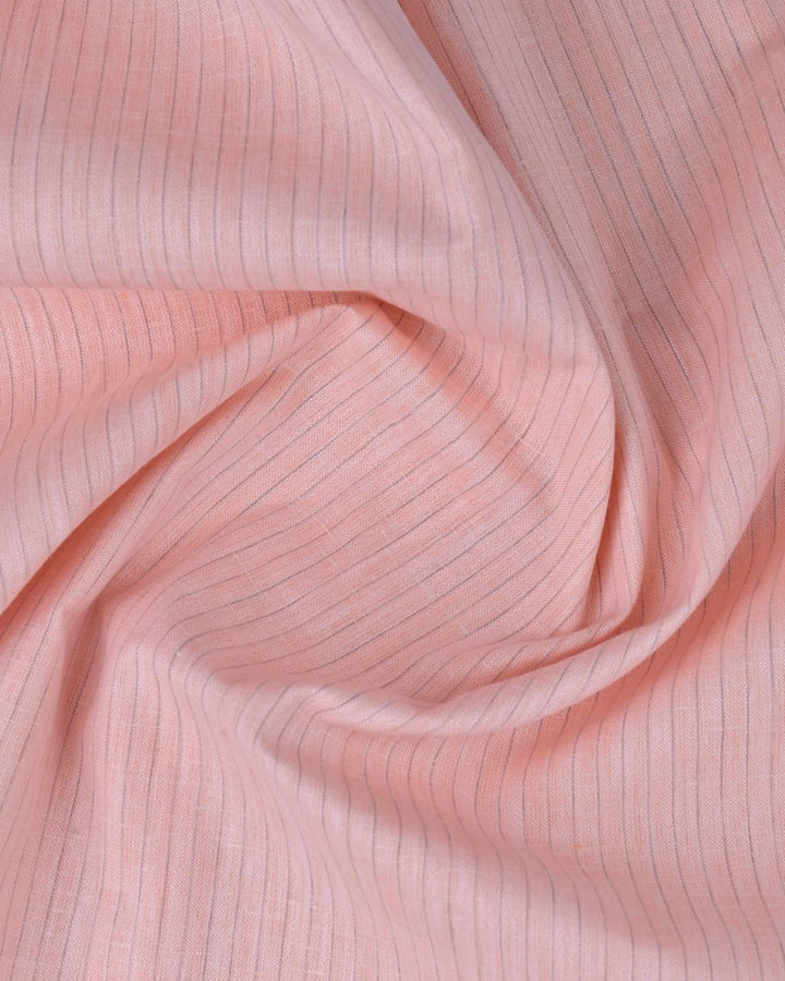 Dusty Pink Mini Stripes -Full-Bamboo Linen