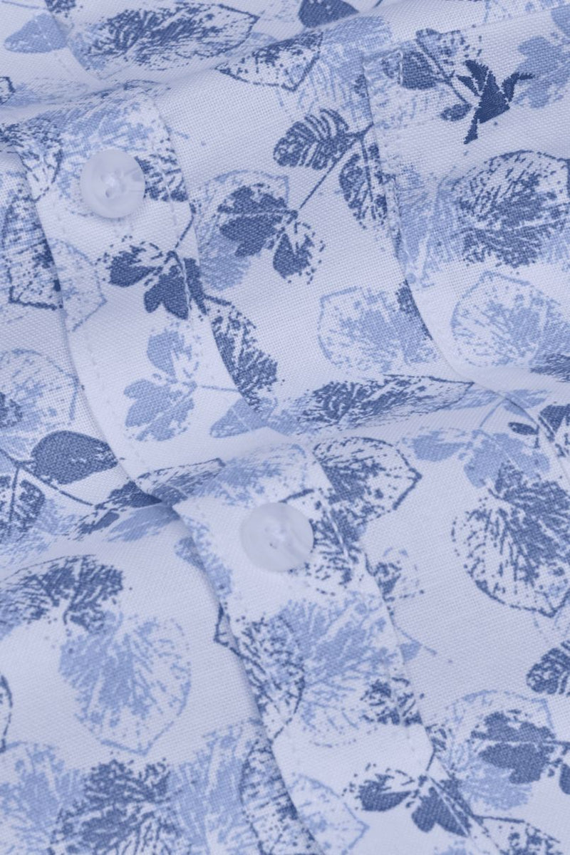 Blue Petal Print -Full-Stain Proof