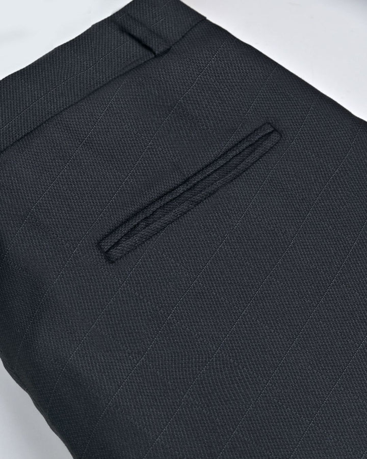 Charcoal Black Mesh Checks - Wrinkle free Formal Pant