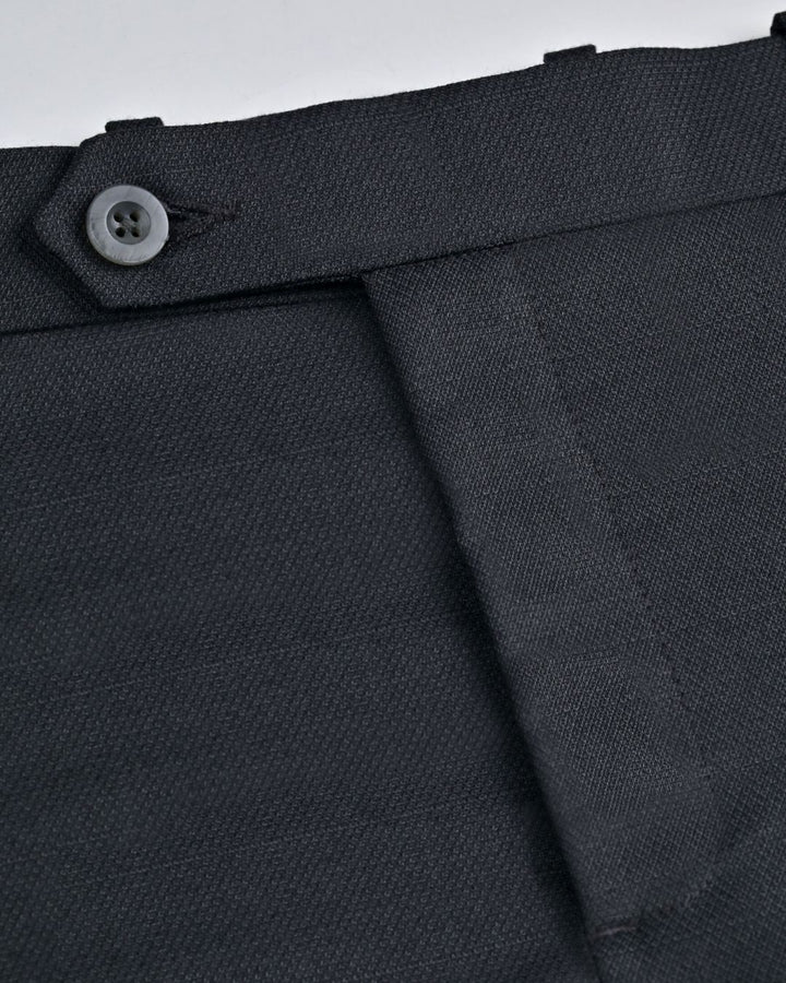 Charcoal Black Mesh Checks - Wrinkle free Formal Pant